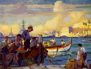 Im Großen Hafen von Valletta, Malta, ca. 1948
