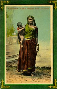 Indische Frau mit ihrem Kind, Kalkutta, Indien, späte 19. oder frühe 20. Jahrhundert von Unbekannt