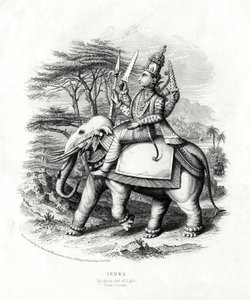 Indra, der hinduistische Gott des Lichts, 19. Jahrhundert von Unbekannt