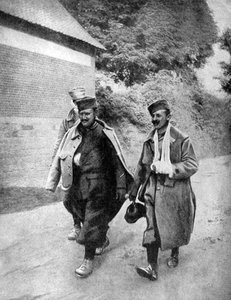 Verletzte französische Soldaten, Arras, Frankreich, Erster Weltkrieg, 1915