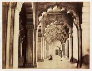 Interieur der Perlenmoschee in Agra (Indien), um 1865, aus Marmor gebaut zwischen 1646-1653 von Unbekannt