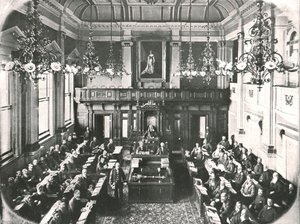 Innenraum des Abgeordnetenhauses, Kapstadt, Südafrika, 1895 von Unbekannt
