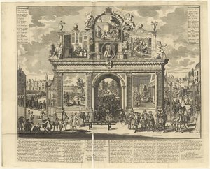 Anlagepläne: Gedenkbogen errichtet am Begräbnisort ruinierter Aktionäre, 1720