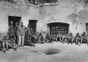 Italienische Gefangene im Ljubljana Laibach Schloss, Erster Weltkrieg, 1915