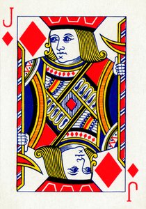 Bube von Karo aus einem Kartenspiel von Goodall & Son Ltd., ca. 1940