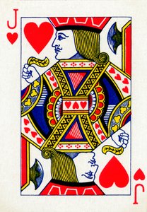 Herz Bube aus einem Kartenspiel von Goodall & Son Ltd., ca. 1940