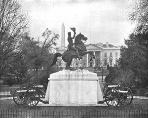 Jackson-Statue, Lafayette Square, Washington DC, USA, um 1900