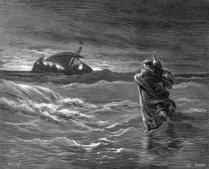 Jesus geht auf dem Wasser von Unbekannt