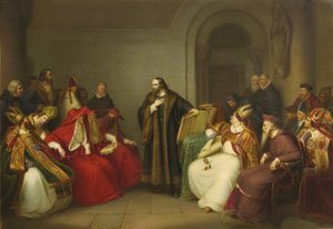Johannes Hus vor dem Konzil von Konstanz, Ende des 19. Jahrhunderts