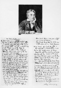 John Keats, englischer Dichter, und seine Ode an eine Nachtigall, 1819, 1958 von Unbekannt