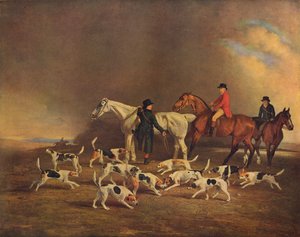 John Powlett und seine Hunde, ca. 18. bis 19. Jahrhundert, 1929 von Unbekannt