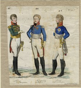 Jérôme Bonaparte, König von Westphalen, Prinz Louis Ferdinand von Preußen und Ludwig I. von Bayern, ca von Unbekannt