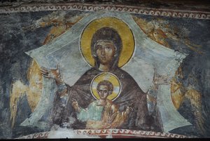 Kariye Camii (St. Erlöser in Chora Kirche) Fresko: Jungfrau und Kind, Istanbul, Türkei