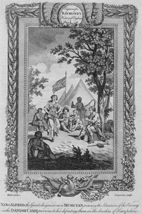 König Alfred der Große, verkleidet als Musiker, beobachtet die Lage des Feindes, um 1787