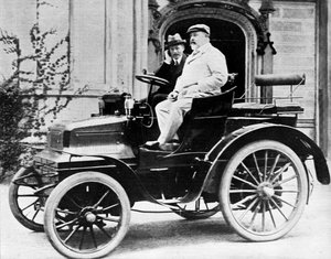König Edward VII. in Lord Montagus 1899 Daimler 12hp, 1900 von Unbekannt