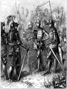 König Heinrich V. 1387-1422 und der Sire de Helly bei Agincourt, 1415 von Unbekannt