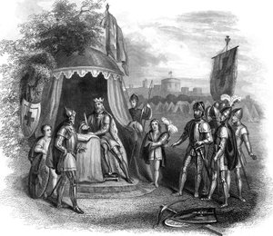 König Johann unterzeichnet die Magna Carta, Runnymede, Surrey, 1215
