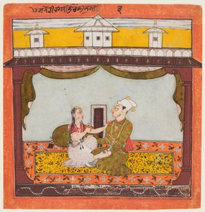 König und Königin im Zenana: Sandehi Ragini, Frau von Bhairava..., um 1690-95