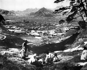 Koreanische Frauen auf einem Hügel, Seoul, Korea, 1900