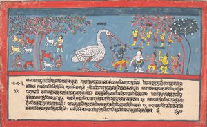Krishna tötet Bakasura, den Kranichdämon von Unbekannt