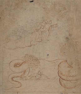 Krishna bezwingt die Schlange Kaliya im Yamuna-Fluss, ca. 1780