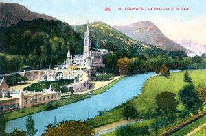 La Basilique et le Gave, Lourdes, Frankreich, 1933