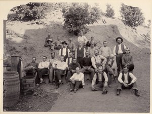 La Grange Mine Crew, Kalifornien, um 1900er