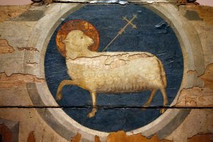 Lamm Gottes gemalt von Giotto. 14. Jahrhundert. Padua. Italien. von Unbekannt