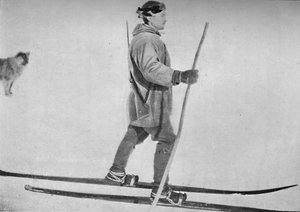 Lars Pettersen auf Schneeschuhen, ca. 1893-1896, 1897