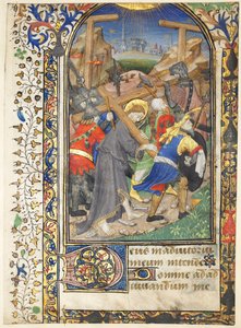 Blatt aus den Tarleton-Stunden: Christus trägt das Kreuz Terz, Marienoffizium, um 14