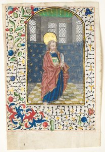 Blatt aus einem Stundenbuch: St. Bartholomäus von Unbekannt