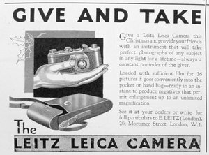 Leitz Leica Kamera Werbung, späte 1920er Jahre