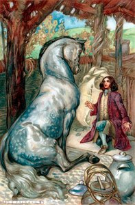 Lemuel Gulliver, nach einer Meuterei ausgesetzt, findet sich im Königreich der Houyhnhnms wieder