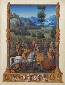 Les Très Riches Heures des Herzogs von Berry, Folio 95r - Davids Sieg von Unbekannt