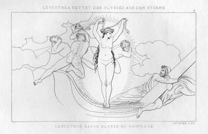 Leukothea, die Meeresgöttin, rettet Odysseus im Sturm, ca. 1833 von Unbekannt