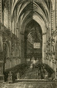 Lichfield-Kathedrale Innenansicht, Blick nach Westen, 1898