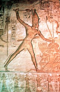 Kalksteinrelief aus dem Tempel von Ramses II., Abu Simbel, Ägypten, 13. Jahrhundert v. Chr. von Unbekannt
