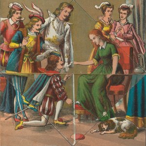 Rotkäppchen und Aschenputtel mit Überraschungsbildern, ca. 1875 von Unbekannt