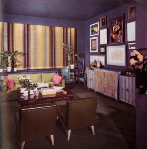 Wohnzimmer in einer von William Pahlmann entworfenen Wohnung, 1949 von Unbekannt