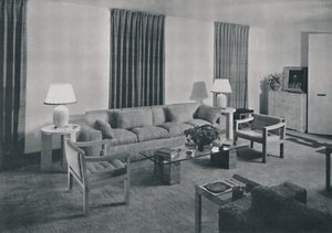 Wohnzimmer in der Wohnung von Samuel A. Marx, 1942 von Unbekannt