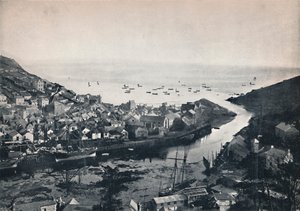 Looe - Blick von den Hügeln, zeigt die Mündung, 1895 von Unbekannt