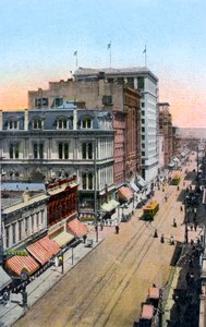 Blick nach Norden entlang der Third Street, Portland, Oregon, USA, um 1900er Jahre von Unbekannt