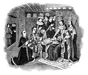 Lord Rivers und Caxton vor Edward IV