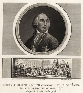 Louis Philippe II., Herzog von Orléans (1747-1789), französischer Herzog, während der Schreckensherrschaft guillotiniert von Unbekannt