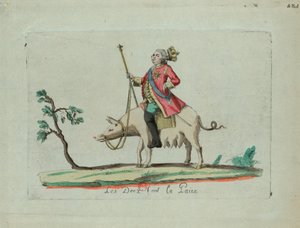 Louis reitet auf einem Schwein, 1791 von Unbekannt