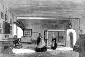 Luthers Zimmer auf der Wartburg, Eisenach, Deutschland, 1862
