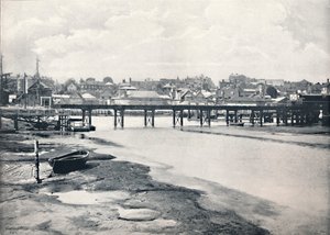 Lymington - Die Brücke und die Stadt, vom Fluss aus gesehen