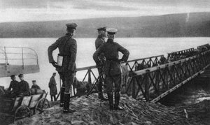 Mackensens Armee überquert den Fluss Donau, Rumänien, Erster Weltkrieg, 1916