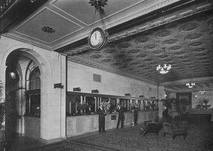Hauptbüro neben der Eingangshalle, Roosevelt Hotel, New York City, 1924