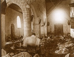 Notlazarett in einer Kirche, Marne, Nordfrankreich, 1914